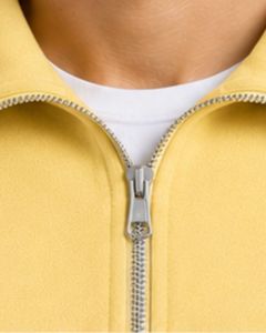 Sweat-shirt à col zippé oversize pour homme, jaune clair, en molleton à manches longues, style streetwear décontracté, personnalisé, en coton épais - Product Image 3
