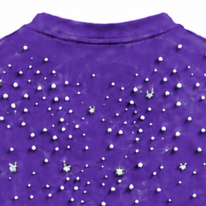 T-shirt unisexe violet à manches courtes et col rond, orné de perles, personnalisé, mode décontractée, streetwear, haut - Product Image 4