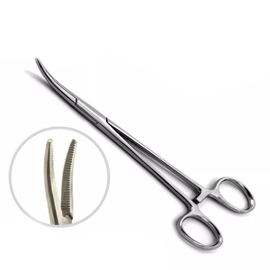 Pinzas Hemostáticas de Acero Inoxidable Alemán, Curvas, Largas, Instrumento Quirúrgico Veterinario, 18 cm, Pinzas Médicas - Product Image 2