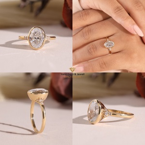 Anillo Solitario Ovalado para Mujer en Oro Amarillo Sólido de 14K con Diamante Cultivado en Laboratorio CVD de 2.00 Quilates, Certificado IGI, Color E, Claridad VVS2 - Product Image 5