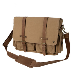 Canvas Messenger Satchel <b>Bag</b> Durable Crossbody Shoulder Handbag with Front Storage Pocket Adjustable <b>Strap</b> for Travel and Office - Product Image 4