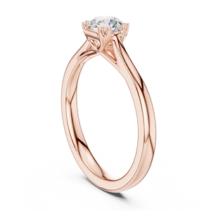 Elegante Anillo de Boda Solitario con Diamante Moissanite Redondo y 8 Puntas – Anillo de Promesa en Oro Rosa sobre Plata para Mujer - Product Image 4