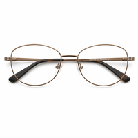 Monture de lunettes optiques œil de chat en métal, or rose, or jaune, bronze, rose, 4 coloris, monture fine, lunettes pour femmes