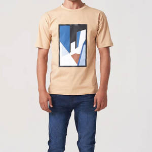 Camiseta de algodón 100% de último estilo y nuevo diseño, ropa urbana con logo impreso personalizado, corte holgado, precio al por mayor para hombre - Product Image 1