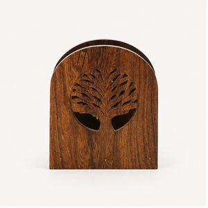 Handcrafted Sheesham Wood Tree Of Life Napkin <b>Holder</b> Rustic Decorative Vertical <b>Tissue</b> Stand For Dining Table <b>Kitchen</b> Decoration - Product Image 2