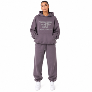 Nuevo Conjunto Deportivo para Mujer, 2 Piezas, Algodón de Alta Calidad, Logotipo Personalizado, Ropa de Lujo, Corte Holgado - Product Image 5