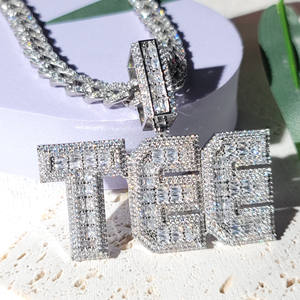Colgante de moissanita VVS, colgante de diamante personalizado, diseño de letras, colgantes y dijes finos, joyería fina de diamantes para hombres de Hip-Hop Iced Out - Product Image 3