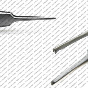 OR Grade 2 Pcs Micro Iris Forceps Set 2.5 Inch Kocher 0.5mm Straight & Curved Stainless Steel Ophthalmic Surgical Instruments CE - Product Image 4