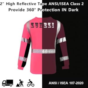Camisetas de Seguridad Reflectantes ANSI Clase 1 con Logotipo Personalizado, Alta Visibilidad, Impermeables, con Luz LED Intermitente, Transpirables, para la Construcción, ZUNEZI INTERNATIONAL - Product Image 4