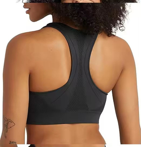 Women's Simple Breathable High Support Backless Sports Bra Deep V-Neck Crystal for Gym Fitness Yoga Workout Front Logo - Product Image 2