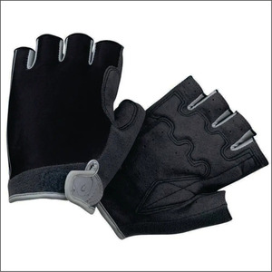 Gants de cyclisme demi-doigts unisexes blancs et bleus, respirants, anti-humidité, en polyester et coton, fermeture à enfiler pour l'été - Product Image 2