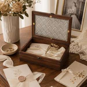 Coffret de rangement pour bijoux en bois économique pour bagues, boucles d'oreilles, montres et petits accessoires avec un aspect haut de gamme - Product Image 2