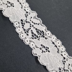 Dentelle extensible florale légère avec bord festonné en nylon et élasthanne de 4 cm pour lingerie et garniture décorative - Product Image 1