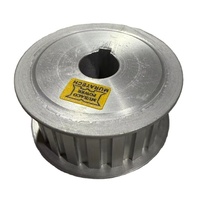 Polea de Distribución con Rodamiento de Rodillos 24T H150, Ancho de Correa de 35 mm, Material de Aluminio y Acero, con Brida, Anodizado Negro