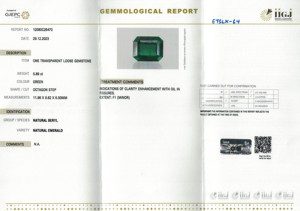 Esmeralda Octogonal Verde Natural de 5.89 Quilates de Zambia, Gema Suelta Certificada por IGI, Corte Facetado ETSLK-64 Ratti Chart-6.25 - Product Image 5
