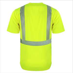 Camiseta de trabajo reflectante fluorescente de alta visibilidad, personalizada, de manga corta, de secado rápido, para hombre. - Product Image 2
