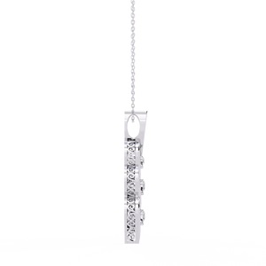 Pendentif en platine PT950 en spirale avec trois diamants ronds brillants cultivés en laboratoire, collier au design moderne en forme d'infini torsadé - Product Image 3