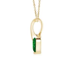 14K <b>Solid</b> <b>Gold</b> Natural Emerald Heart-Shaped Ribbon <b>Pendant</b> With Diamond Classic Fine Jewellery Anniversary Gift For Her 2026 - Product Image 2