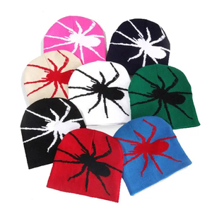 Gorros de Invierno Tejidos al por Mayor con Diseño de Araña Y2K, Gorro Acrílico con Patrón de Telaraña para Hombre y Mujer, Estilo Urbano Gótico - Product Image 1