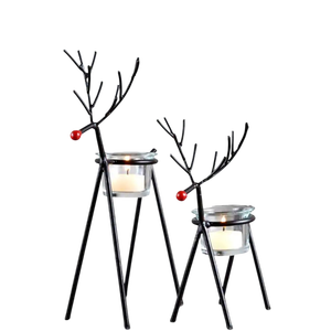 Candelabro de crema con soporte para velas cónicas y bandeja recogedora para centros de mesa de comedor escalonados - Product Image 6