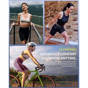 2025 paquete de 4 pantalones cortos deportivos de cintura alta para mujer 5 \ "/8 \" Control de barriga suave Atlético Yoga entrenamiento correr pantalones cortos de gimnasio - Product Image 3