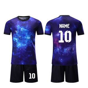 Ensemble de maillots de football pour hommes personnalisables, imprimé géométrique, col en V, polyester à séchage rapide, uniformes sportifs avec numéro 10 - Product Image 3