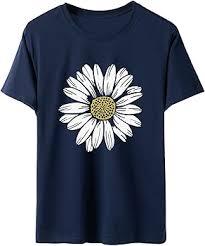 T-shirt rétro ajusté motif tournesol, confectionné en coton doux avec un tissu tricoté aérien pour un confort optimal - Product Image 4