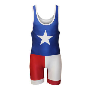 Singlet de lucha ligero para hombre, sin mangas, compresivo, talla adulta, con diseño de sublimación. - Product Image 1