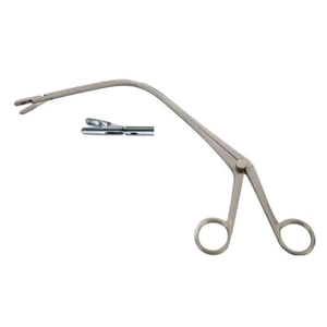Pinzas manuales de polipos laríngeos Jurasz Premium de 19 cm y 22 cm, de acero inoxidable, certificadas CE Clase II, para biopsia de cordón vocal y faringe en ORL. - Product Image 2