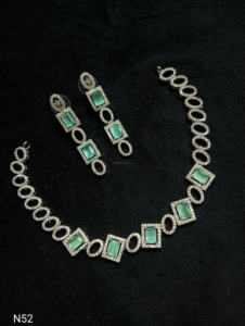 Classic American Diamond Bridal Jewelry Set Two-Piece <b>Necklace</b> <b>and</b> <b>Earrings</b> for Wedding Fashionable Classic Style - Product Image 2