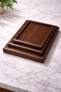 Bandeja de Servicio de Madera Marrón Oscuro - Bandeja Resistente y Ecológica para Hoteles y Resorts, Apta para Lavavajillas - Product Image 6