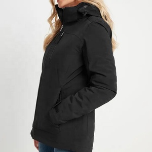 Chaqueta Softshell con Capucha para Mujer, Sólida, Transpirable, Cortavientos, Impermeable, Forro Polar, Cremallera, Moda de Invierno para Exteriores, Lluvia - Product Image 5