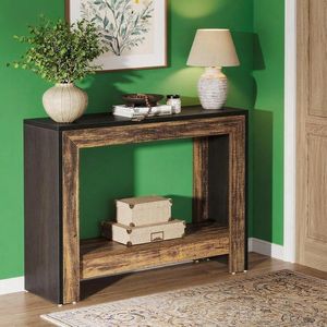 Consolle in Stile Rustico da 105 cm per Soggiorno e Corridoio con Ripiani Aperti Dietro il Divano - Product Image 1