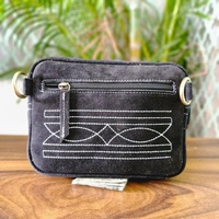 Sac bandoulière enveloppe en cuir véritable, motif lettres, fermeture éclair, style vintage tendance automne-hiver
