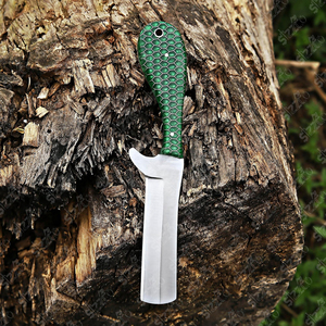 Cuchillo de caza y camping de hoja fija de acero D2 hecho a mano, estilo vaquero personalizado, con funda de cuero. - Product Image 6