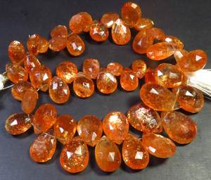 Cuentas facetadas de piedra solar arcoíris africana de alta calidad, corte pera, color naranja, 8-15 mm, hilo de 8.5 pulgadas, gema natural para la fabricación de joyas DIY - Product Image 5