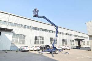 Draagbare, aanhangwagen-aangedreven hoogwerker met <span class=keywords><strong>15m</strong></span> platformhoogte voor bouwonderhoud - Product Image 5