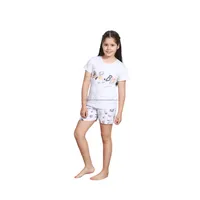 Cute Floral Patterned Cotton Pajamas for Girls