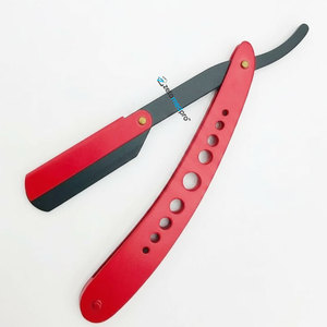 มีดโกนหนวดคลาสสิกสแตนเลสสีดำและสีแดง พร้อมใบมีดเดี่ยวแบบเปลี่ยนได้ สำหรับโกนหน้า โกนตัว โกนบิกินี่ โกนใต้วงแขน - Product Image 2