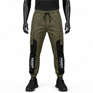 Men's Multi-Pocket Tactical <b>Cargo</b> Pants Streetwear Patchwork Joggers Hip Hop Casual Cotton Trousers Outdoor Slim Fit Work Wear - Product Image 1