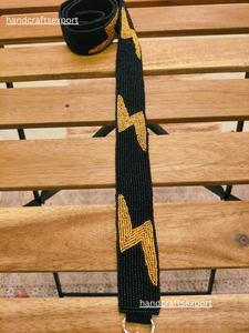 Thunderbolt Luxury Beaded <b>Shoulder</b> <b>Strap</b>-Artisan-Crafted Statement <b>Strap</b> Gold Hardware Safety Premium Handmade Craftsmanship - Product Image 4
