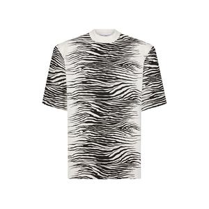 Camisetas de gran tamaño con estampado de cebra para mujer, ropa de talla grande personalizada OEM, barata, de bajo coste - Product Image 5