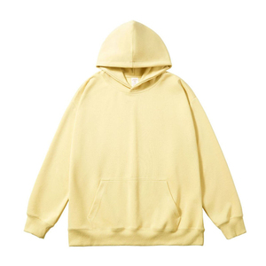 Dual <b>Stitch</b> Border <b>Hoodie</b> Men Reinforced Cuff Alignment Plain Color Solid Yarn Soft Cotton Overwears Supply - Product Image 3