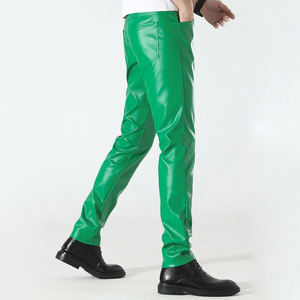 Pantalons en cuir pour hommes de haute qualité, coupe-vent, anti-plis, pour usage quotidien, avec logo personnalisé, vente en gros - Product Image 4
