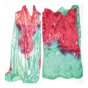 Foulard Hijab en Soie Pure à 100% Teintée par Nouage (Bandhani) – Léger, Doux, Respirant, Élégant, Long (180x75cm) – Écharpe Ethnique Tendance – Vente en Gros - Product Image 3