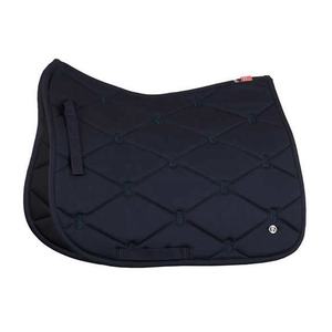 Tapis de Selle de Dressage Laurel Bleu Marine Foncé Style Jumping avec Rembourrage en Coton et Doublure en Tissu - Product Image 1