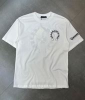 T-shirt en tricot à manches courtes pour homme, col rond, coupe ample, sportif, en coton/fibre de bambou 260g, impression numérique écologique