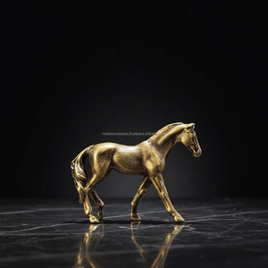 Figura de Caballo de Latón Sólido Hecha a Mano, Estatua Decorativa de Animal para Decoración del Hogar, Sala de Estar y Oficina - Product Image 1