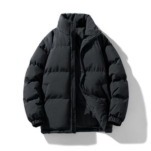 Veste matelassée homme automne-hiver en laine écologique, rembourrée en coton, épaisse et chaude, col montant, coupe ajustée, style rétro, coupe-vent - Product Image 1