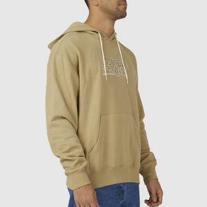 Men's Premium 100% Cotton Fleece Hoodie 2026 <b>Black</b> Pullover Heavyweight Contrast Cord Custom Logo Pocket Eco-Friendly <b>Sweatshirt</b> - Product Image 3